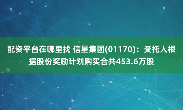 配资平台在哪里找 信星集团(01170)：受托人根据股份奖励计划购买合共453.6万股