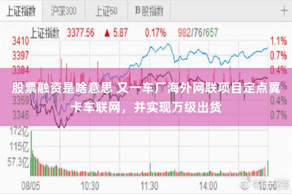 股票融资是啥意思 又一车厂海外网联项目定点翼卡车联网，并实现万级出货