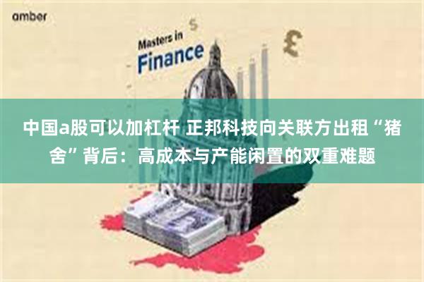 中国a股可以加杠杆 正邦科技向关联方出租“猪舍”背后：高成本与产能闲置的双重难题