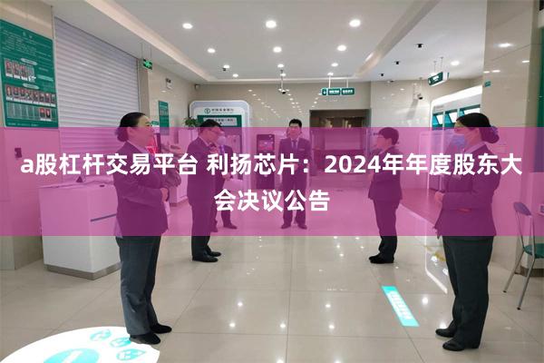 a股杠杆交易平台 利扬芯片：2024年年度股东大会决议公告