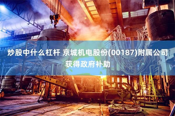 炒股中什么杠杆 京城机电股份(00187)附属公司获得政府补助